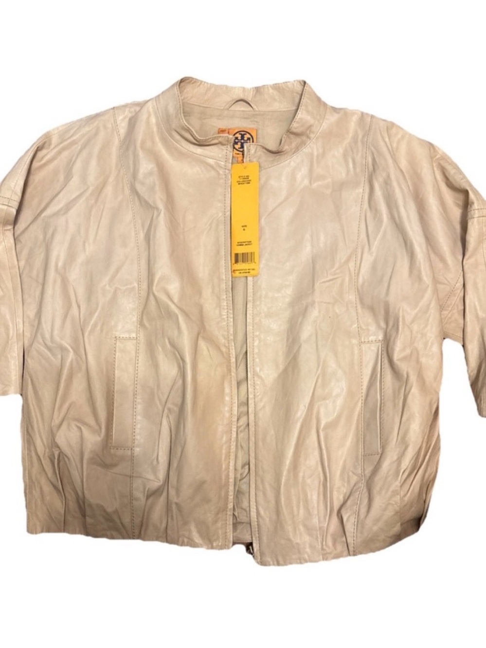 NWT Tory Burch Size 6 Wheat Leather Gemma Jacket